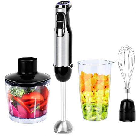 TOATE PRODUSELE - Set Blender de Mana 4 in 1, Functie Turbo, 9 viteze, Cana 500 ml, Tocator 600 ml, 1200W