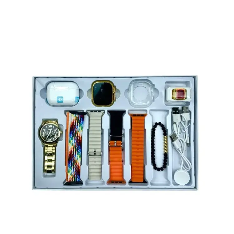 Set Ceas Smartwatch + Ceas clasic, Casti, Bratara, Inel, Set de Cadou Barbati [5]