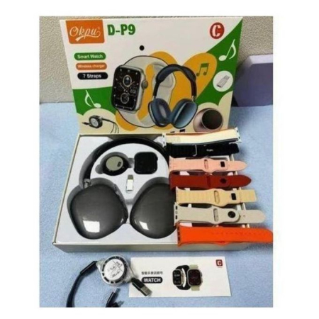 Set Ceas Smartwatch cu 7 Curele, Casti Wireless, Boxa Bluetooth si Incarcator 3 in 1 [3]