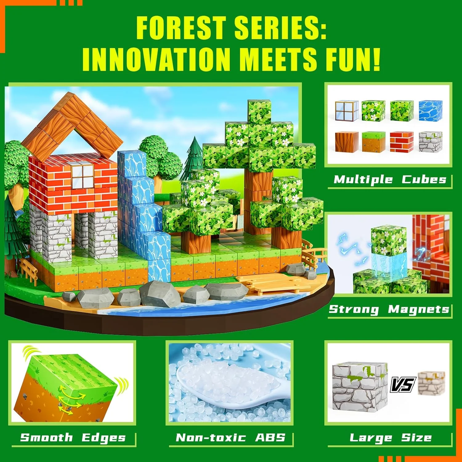 Set Cuburi Magnetice 3D pentru Copii, Joc Creativ Educativ, Constructie Diverse Modele [5]