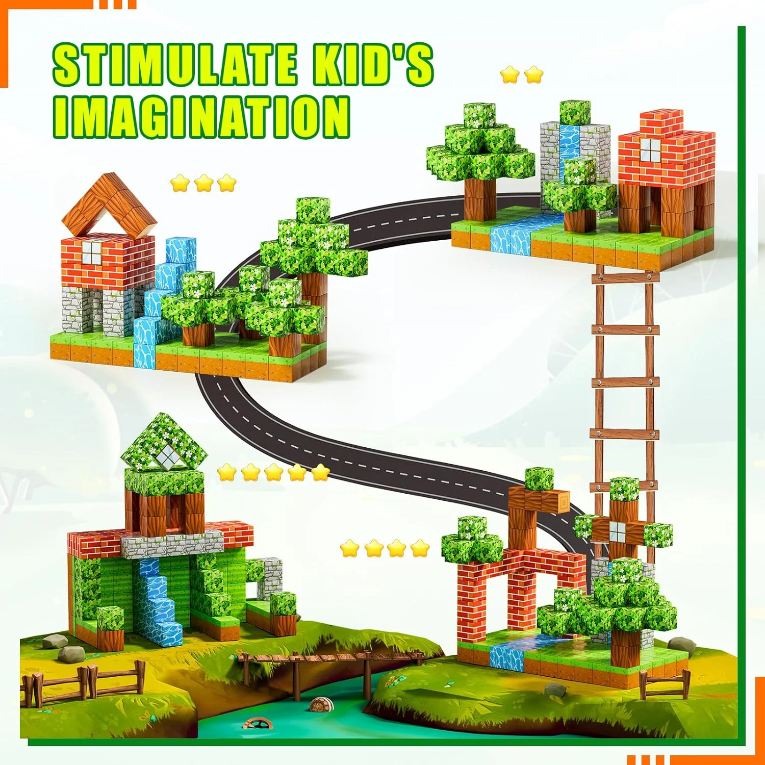 Set Cuburi Magnetice 3D pentru Copii, Joc Creativ Educativ, Constructie Diverse Modele [6]