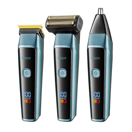 Set de Tuns si Ingrijire Barbati 3 in 1 VGR, Turbo, Display LED, 3 Capete, Autonomie 90 Minute, Auriu, V-366 [13]