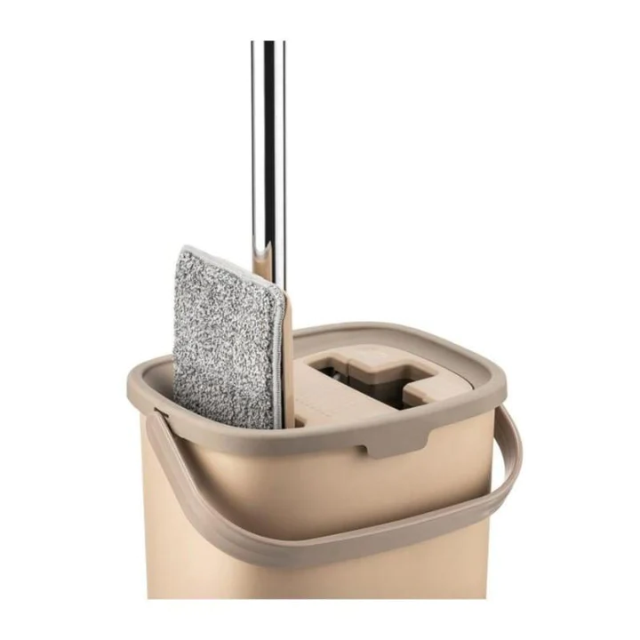 Set galeata cu storcator si mop pentru curatenie, pentru curatare multiple suprafete, Bej [3]
