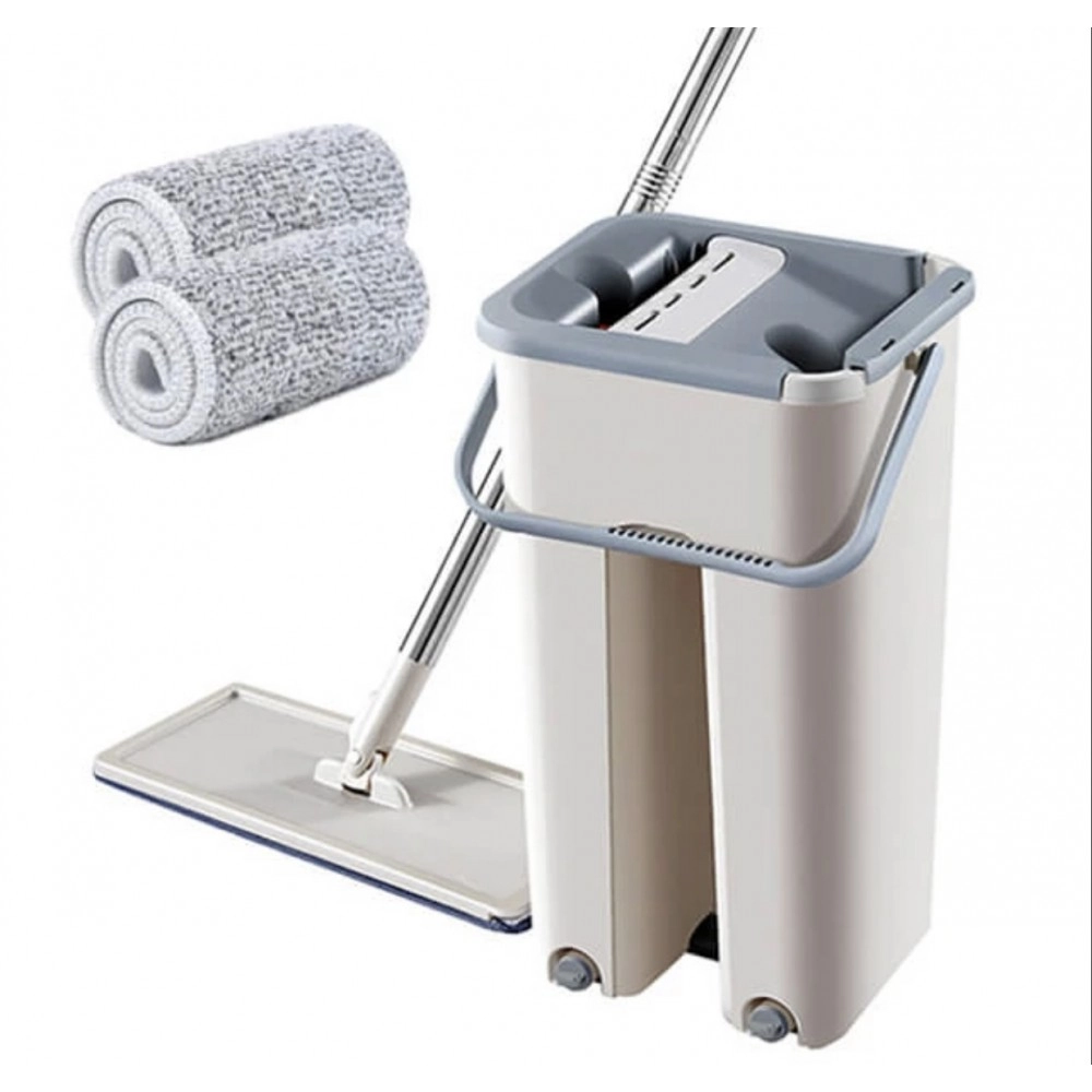 Set galeata cu storcator si mop pentru curatenie, pentru curatare multiple suprafete, Bej [4]