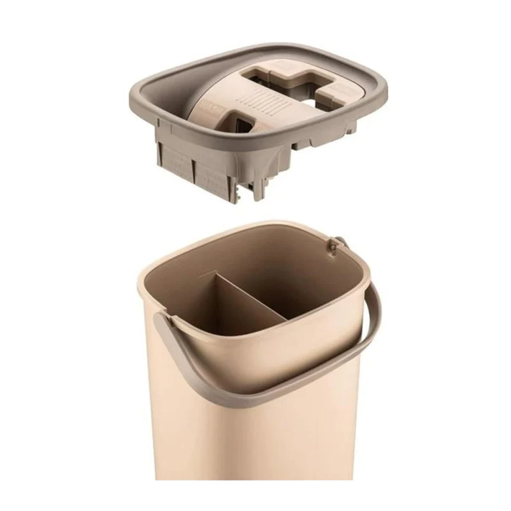 Set galeata cu storcator si mop pentru curatenie, pentru curatare multiple suprafete, Bej [6]