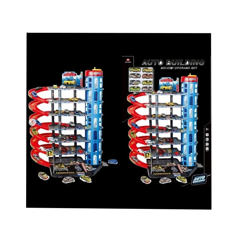 Set Jucarii baieti, Parcare supraetajata cu 7 nivele, 8 masinute metalice, accesorii, 77cm [7]
