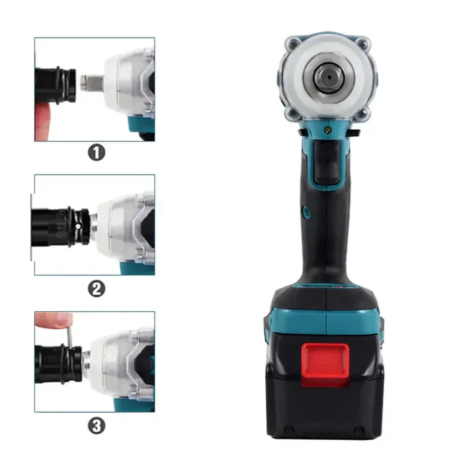 Set Masina de insurubat cu Impact cu 2 Acumulatori 48V + 40 Accesorii si Trusa chei tubulare cu clichet 40 piese [8]