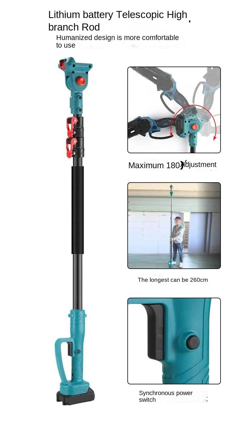 Set Mini Drujba, Foarfeca Electrica, Foarfeca Gard Viu, cu Tija Telescopica 2M si 2 Acumulatori 48V [18]