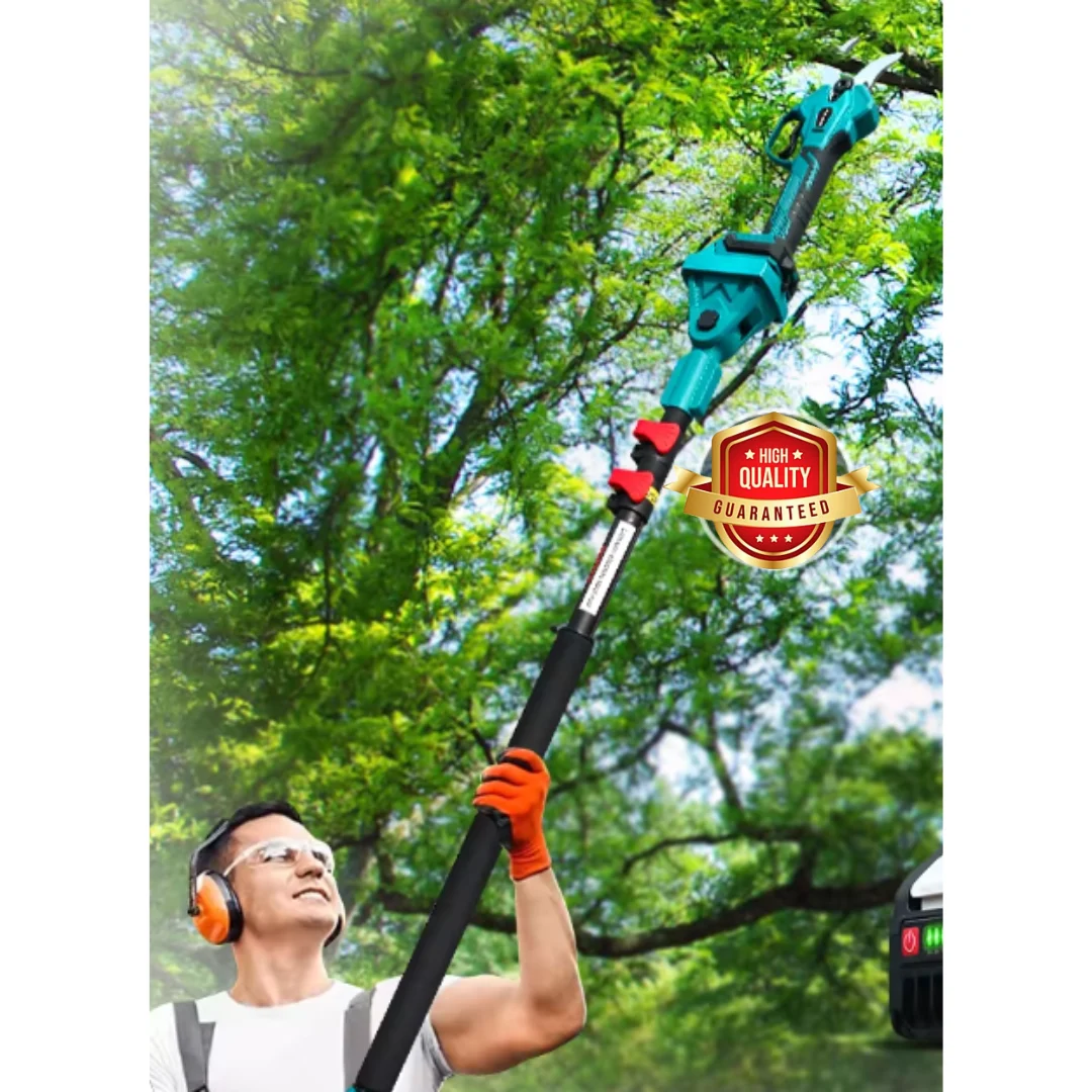 Set Mini Drujba, Foarfeca Electrica, Foarfeca Gard Viu, cu Tija Telescopica 2M si 2 Acumulatori 48V [1]