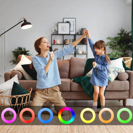 Set Smartwatch Ultra Plus si Boxa Karaoke 2 Microfoane Wireless - Smartwatch Apeluri Bluetooth si Sistem Karaoke Portabil [6]