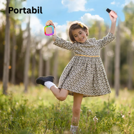 Set Smartwatch Ultra Plus si Boxa Karaoke 2 Microfoane Wireless - Smartwatch Apeluri Bluetooth si Sistem Karaoke Portabil [15]