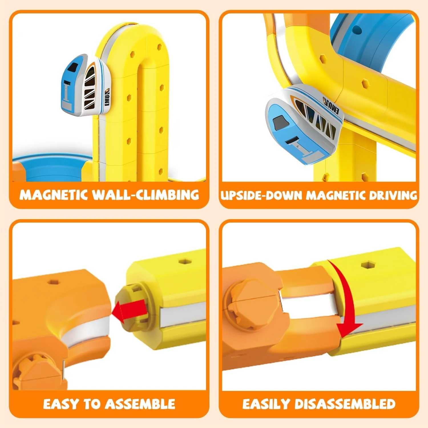 Set trenulet electric cu pistă modulara si accesorii, circuit feroviar educativ pentru copii, 55 piese [2]