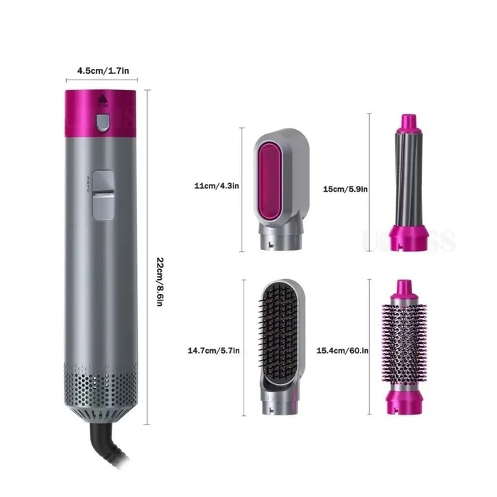 Set Uscator de Par, 5 in 1, Multifunctional pentru Coafare, Ondulator, Placa electrica, Dispozitiv automat [7]