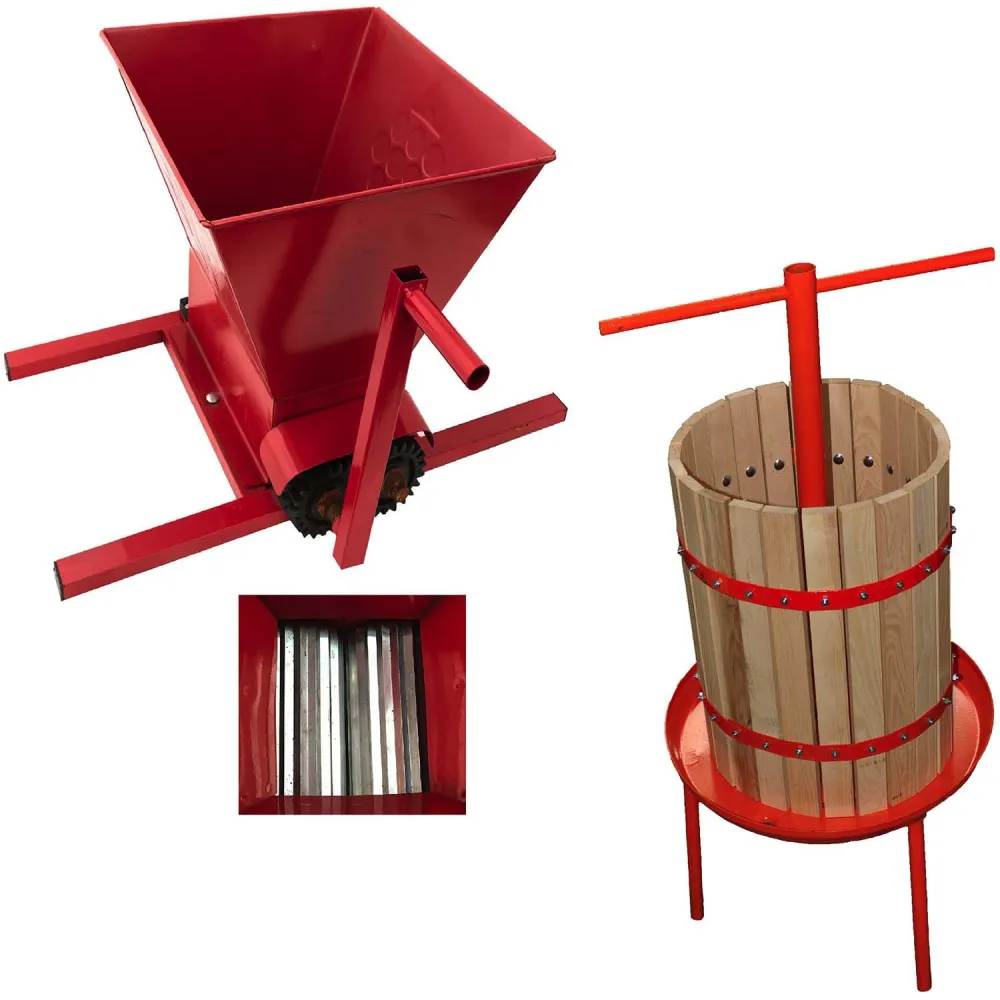 SCULE SI UNELTE - Set Zdrobitor Struguri Manual - Role Aluminiu - 350 Kg/Ora + Teasc Presa 35 Litri