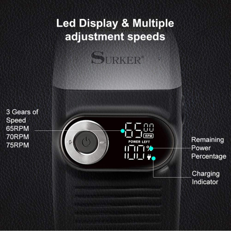 Shaver Profesional pentru Barbati, Aparat de Ras 0mm, Fara Fir, Incarcare USB, Afisaj Digital [8]