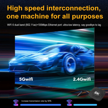 Smart TV Box 4K Ultra HD, WiFi, Bluetooth, Telecomanda, Redare din Telefon pe TV [4]