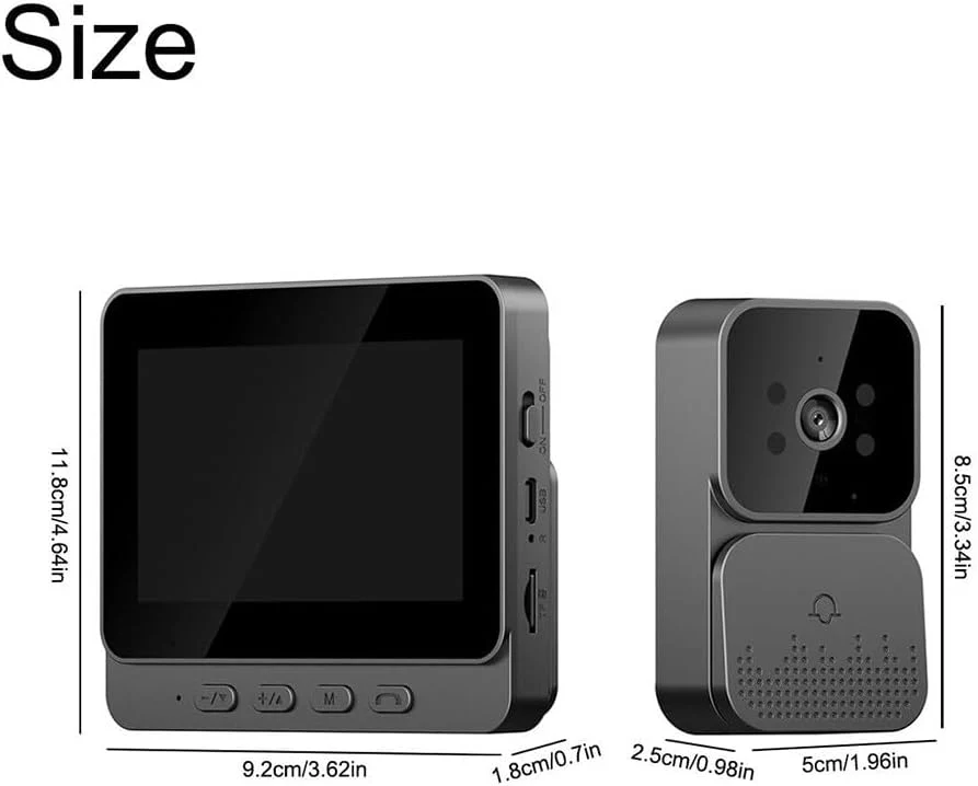 Sonerie Video Smart Wireless, Ecran IPS 4.3 inch, Night Vision, Infrarosu, Interfon Video HD, 8MP, comunicare bidirectionala, unghi de vizualizare 170°, acumulatori incorporati [12]