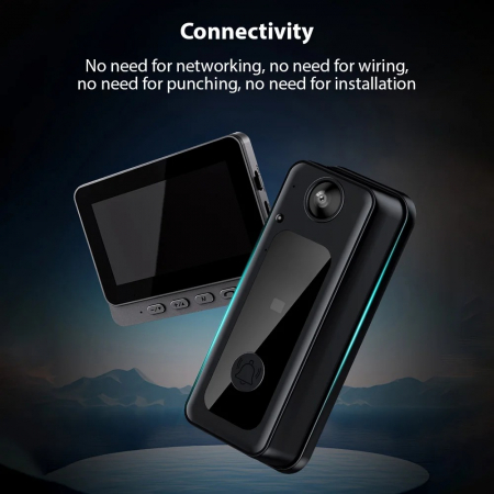 Sonerie Video Smart Wireless, Ecran IPS 4.3 inch, Night Vision, Infrarosu, Interfon Video HD, 8MP, comunicare bidirectionala, unghi de vizualizare 170°, acumulatori incorporati [5]