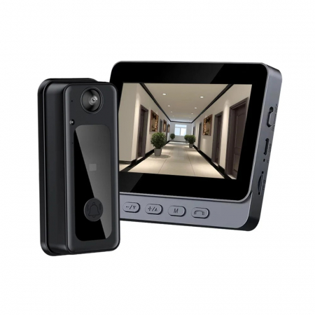Sonerie Video Smart Wireless, Ecran IPS 4.3 inch, Night Vision, Infrarosu, Interfon Video HD, 8MP, comunicare bidirectionala, unghi de vizualizare 170°, acumulatori incorporati [9]