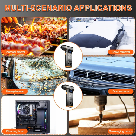 Suflanta Aer fara fir 130.000 RPM, cu Afisaj, Curatare Rapida pentru PC, Tastatura, Masina si Mobilier, Portabila [2]