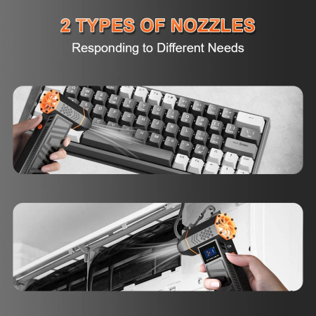 Suflanta Aer fara fir 130.000 RPM, cu Afisaj, Curatare Rapida pentru PC, Tastatura, Masina si Mobilier, Portabila [4]