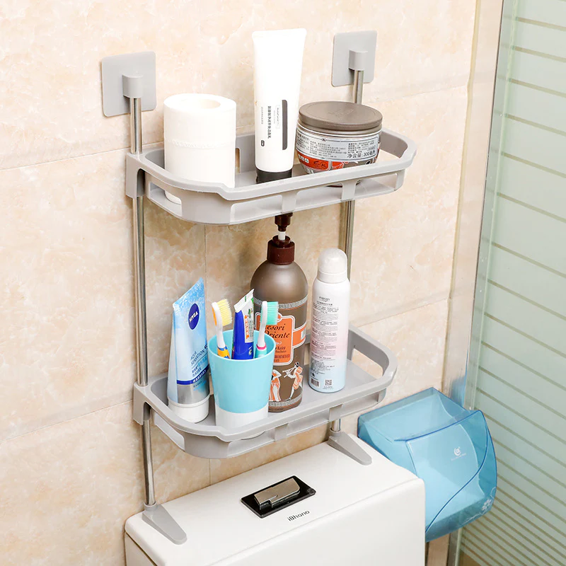 PRET MAXIM 49.99 LEI - Suport de depozitare multifunctional pentru toaleta 2 polite 58x30cm