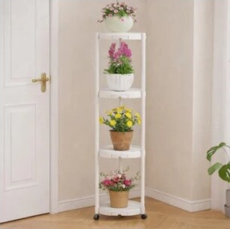 Suport flori 4 nivele cu roti, 132 cm, suport plante vertical pentru balcon, terasa, interior/exterior [5]