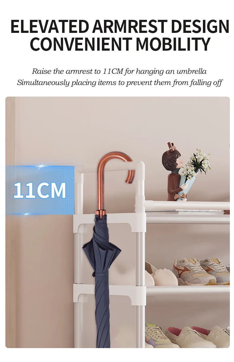 Suport pantofi etajat cu 5 rafturi, pentru 20 perechi incaltaminte, 59.5 x 30.5 x 82 cm [7]