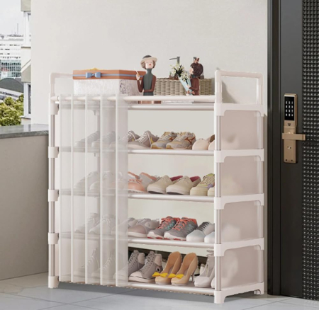 ARTICOLE CASA - Suport pantofi etajat cu 5 rafturi, pentru 20 perechi incaltaminte, 59.5 x 30.5 x 82 cm