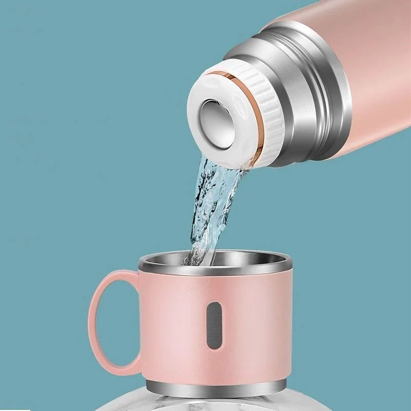 Termos 500 ml cu 3 Cesti incluse, mentinere temperatura 12 ore, otel inoxidabil [2]