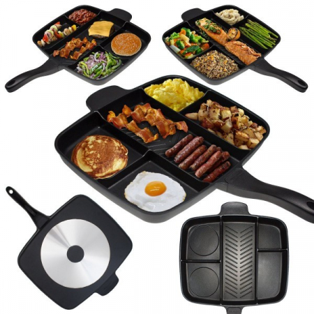 Tigaie Multifunctionala cu 5 compartimente pentru gatit Magic Pan Grill [1]