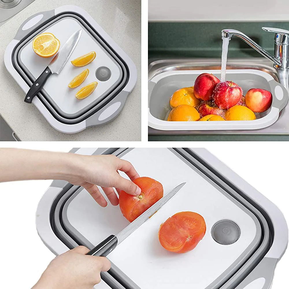 Tocator 3 in 1 multifunctional, pliabil, scurgator, uscator pentru alimente [2]