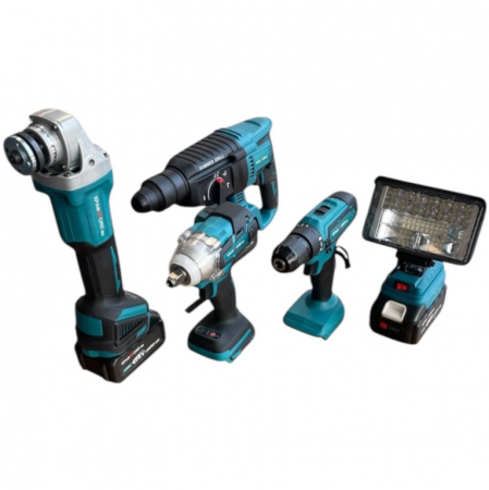 Trusa 5 Scule Autofiletanta + Rotopercutor + Masina cu Impact + Polizor/Flex + Lampa Led, 3 Acumulatori 36V 8AH [3]