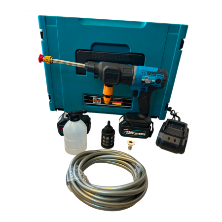 Trusa 8 in 1 German Meister, 128V 8AH cu 2 Acumulatori, Scule Interschimbabile (Bormasina, Masina cu Impact, Rotopercutor, Flex, Fierastrau Sabie, Drujba, Suflanta aer, Aparat Spalat cu Presiune) [9]