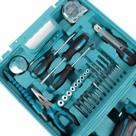 Trusa Bormasina cu Percutie + 30 Accesorii, 2 Acumulatori 48V [3]