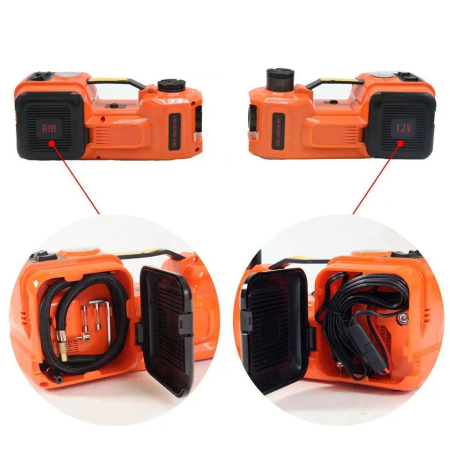 Trusa Cric Auto Electric Hidraulic, Capacitate 5 Tone, Include Cheie Impact, Compresor Anvelope si LED Integrat, Alimentare 12V [10]