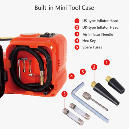 Trusa Cric Auto Electric Hidraulic, Capacitate 5 Tone, Include Cheie Impact, Compresor Anvelope si LED Integrat, Alimentare 12V [6]