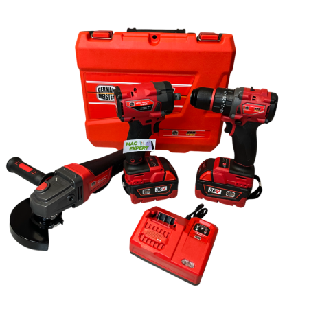 Trusa German Meister Bormasina Autofiletanta, Polizor unghiular/Flex, Masina cu Impact, cu 2 Acumulatori 36V 8Ah [8]