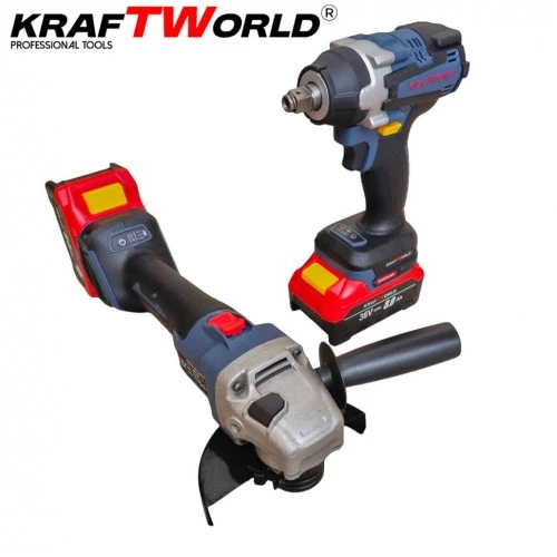 Trusa KraftWorld Masina cu Impact + Polizor Unghiular / Flex, cu 2 Acumulatori 36V 8AH [2]