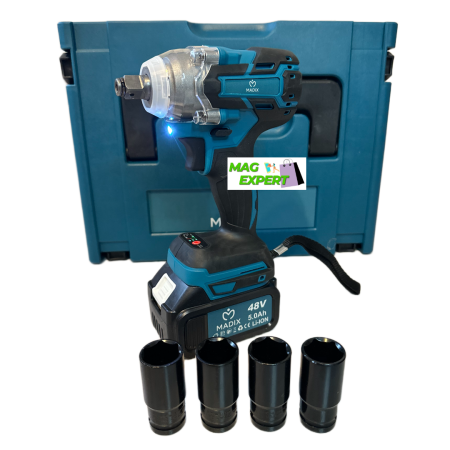 Trusa Masina cu Impact + Polizor Unghiular / Flex Brushless cu 2 Acumulatori 48V 5AH, Incarcator Rapid, Trusa Transport [6]