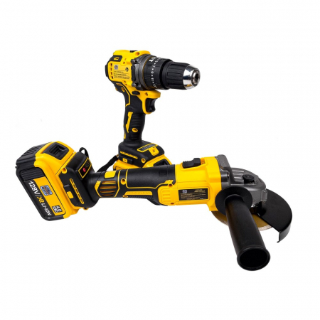 Trusa Polizor Unghiular + Autofiletanta GermanMeister cu 2 Acumulatori 128V 8AH [2]