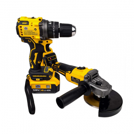 Trusa Polizor Unghiular + Autofiletanta GermanMeister cu 2 Acumulatori 128V 8AH [1]