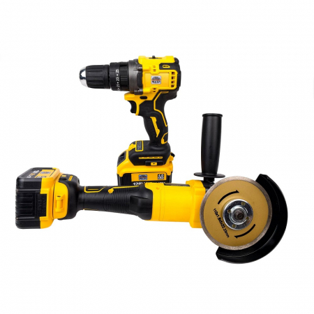 Trusa Polizor Unghiular + Autofiletanta GermanMeister cu 2 Acumulatori 128V 8AH [3]