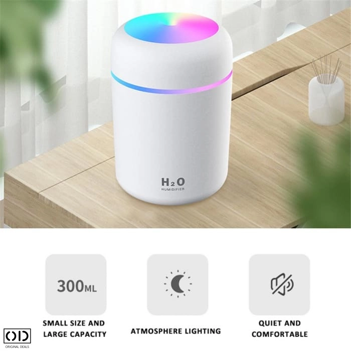 Umidificator aer RGB, Aromaterapie, rezervor 300ml, micro-USB [4]