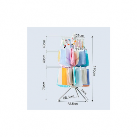 Uscator de Rufe Vertical pliabil cu 16 brate, 170cm pentru interior si exterior [3]