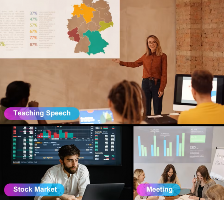 Videoproiector LED Full HD 1080p, 500 ANSI lumeni, Android 11, portabil, 1kg, distanta proiectie 1-6 metri, contrast 3000:1, boxa integrata, proiectie filme [9]