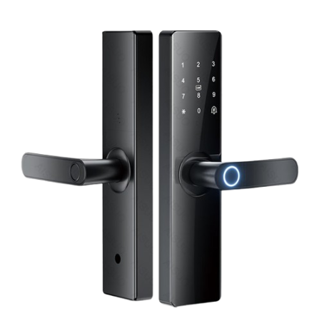 Yala Inteligenta Smart cu Amprenta, Cod PIN, Card IC si Aplicatie - Incuietoare Electronica WiFi/Bluetooth, Control Acces, Negru [0]