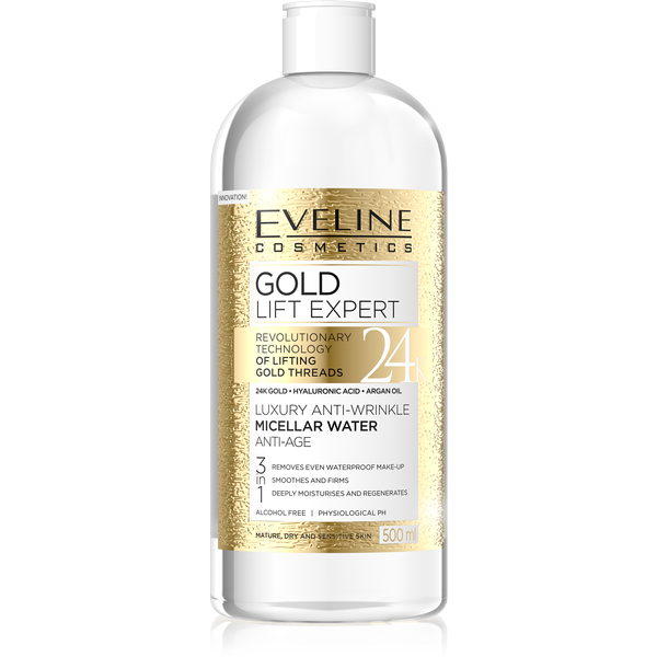 Apa micelara anti-rid, 3in Gold Lift Expert 24K, 500ml, Eveline Cosmetics [1]