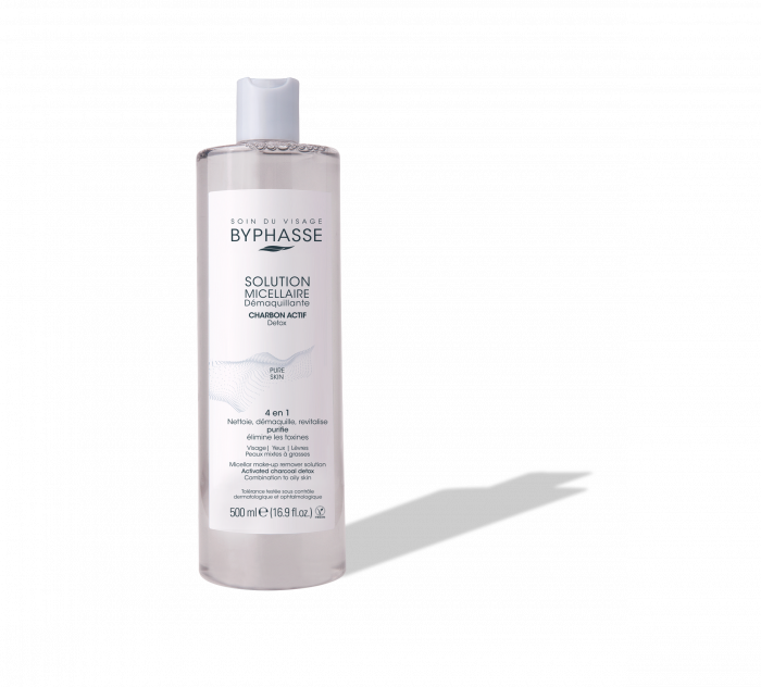Apa Micelara cu Carbune Activ, pentru ten mixt sau gras, Byphasse 4in1 Pure Skin, 500 ml [5]