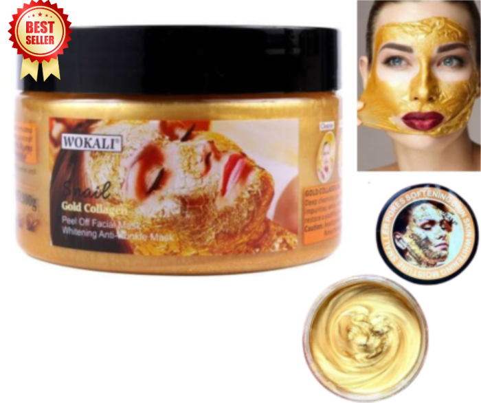 Mască de Față Peel-Off Antirid și Iluminatoare, pentru Curățarea Tenului, cu Extract de Melc, Colagen și Aur 24K, 300 g [1]